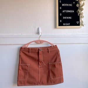 Forever 21 Orange Denim Mini Skirt